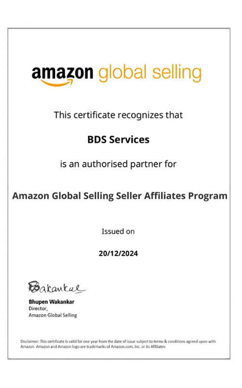 Amazon Global Selling Partner Certificate